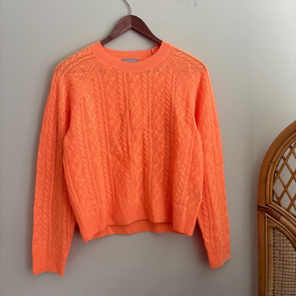 J. Crew Sweaters - Modern Authentic Womens J. Crew Cashmere Orange Lightweight Cableknit Sweater